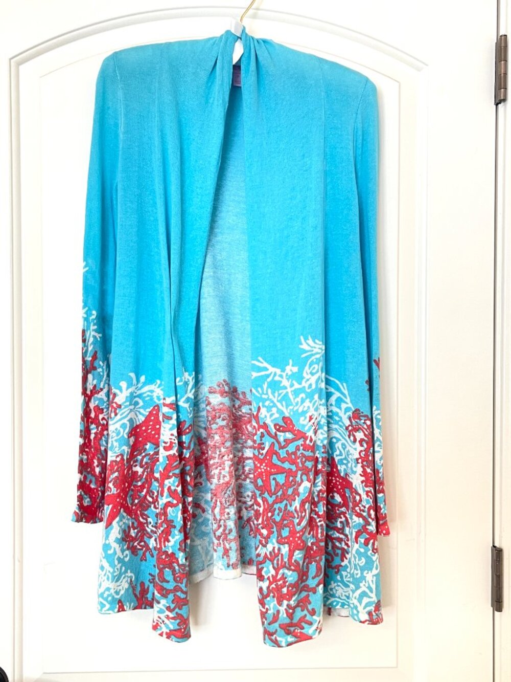 Lilly Pulitzer Connell Sweater Wrap Cascade Coral Lightweight Cardigan - Picture 2 of 10